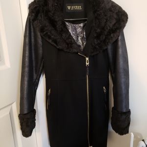 Women's Fur/leather Guess Coat